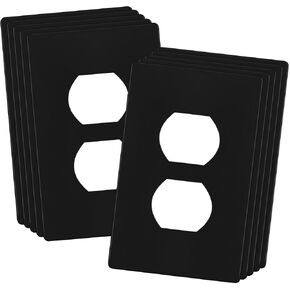 Enerlites 8821-W Duplex Receptacle Outlet Wall Plate, Standard Size 1-Gang, Polycarbonate Thermoplastic, White
