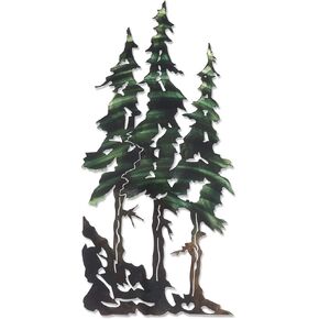 Next Innovations Metal Tree Wall Art - Pine Tree Metal Wall Art, Powder Coated Steel Tree Wall Art, Pine Tree Wall Decor, Pine Tree Art for Indoor or Outdoor Decor, Farmhouse Decor, 22" x 10"