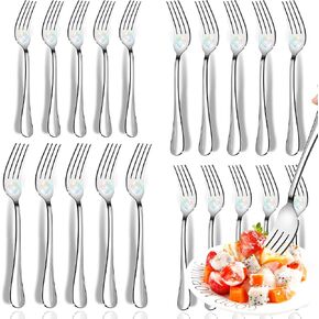 Forks, Dinner Forks, Set of 6 Top Food Grade Stainless Steel Silverware Forks, Table Forks, Flatware Forks,8 Inches, Mirror Finish & Dishwasher Safe, New Apartment Essentials Cutlery Set