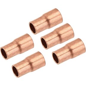 MECCANIXITY Reducing Copper Coupling Fitting Straight with Sweat End, 3/8 x 1/4 Inch ID for HVAC Refrigeration Adapter, Pack of 5
