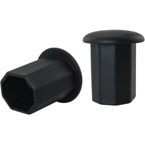 2PCS Black Plastic Polygon Lacrosse End Caps Lacrosse Butt End Cover Caps Lacrosse Tape Saver Butt End Lacrosse End Cover Caps Lacrosse Hockey Stick Supplies