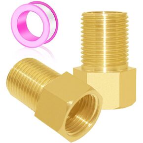 Joywayus 1/2" Female × 1/2" Male Brass 2.76inch (70mm）Length Extension Pipe Nipple Connector (Pack of 2)