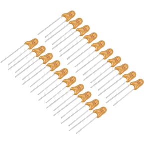 uxcell 1uF Tantalum Capacitor, 35V 2 Pin Yellow Radial Electrolytic Capacitor Dipped Tantalum Bead Capacitors 20pcs