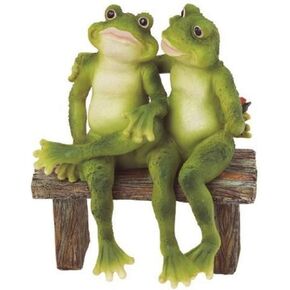 George S. Chen Imports SS-G-61040 2 Frogs on Bench Garden Decoration Collectible Figurine Statue Model