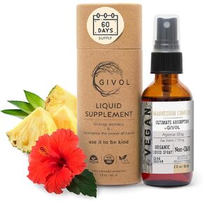 Tri Magnesium Complex - Magnesium Biglycinate, Citrate & Taurate Liquid Spray 300mg w/Raw Vitamin C for Promoting Serenity, Body Decompression - Hibiscus & Pineapple Flavor 60ml (2oz)