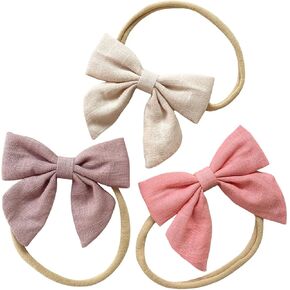 Cherssy Baby Girl Headbands and Hair Bows, 10pcs Stretchy Nylon Hairbands for Newborn, Infant, Toddlers