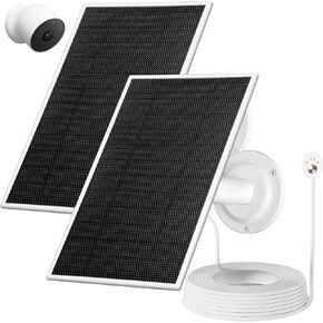 6V 4.5W Solar Panel for Google Nest Cam Outdoor or Indoor, IP65 Waterproof Google Nest Camera Solar Panel with 10Ft Cable Continuous Power to The Camera - 1 Pack