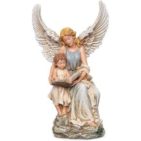 Joseph's Studio by Roman, Renaissance Collection, 10.5" H Guardian Angel Reading, Home Décor, Devout Gift, Prayerful Inspiration (4x5x10)