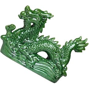 Dragon Desktop Ornament Ceramic Dragon Statue Chinese Zodiac Mascot Fengshui Weath Figurine Ornament for 2024 Chinese New Year Lucky Zodiac Blessing Souvenir