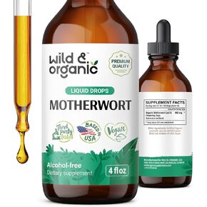Wild & Organic Motherwort Tincture - Mood Support Supplement w/Motherwort - Alcohol-Free Motherwort Extract Drops - Herbal Formula w/Motherwort Herb - Vegan Women Supplements - 2 fl oz in Kuwait