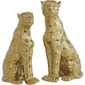 Deco 79 Polystone Leopard Sculpture, 7" x 9" x 16", Gold