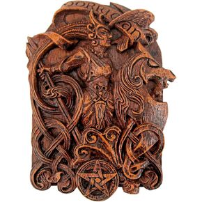 Dryad Design Morrigan Wall Plaque - Celtic Warrior Goddess Wiccan Home Decor Gift Pagan Art (Wood Finish)