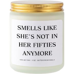 60th Birthday Gifts for Women, Cool Gifts for 60 Year Old Woman Funny, 60th Birthday Gift Ideas for Mom, Wife, Sister, 60th Birthday Decorations - Vanilla & Buttercream Scent 60th Birthday Candles