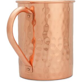 Copper Mules Moscow Mule PURE Copper Mug Handcrafted of 100% Pure THICK Copper - Timeless Hammered Finish - RAW Copper Interior - Authentic and Strong Riveted Handle - Holds 16 ounces in Saudi Arabia