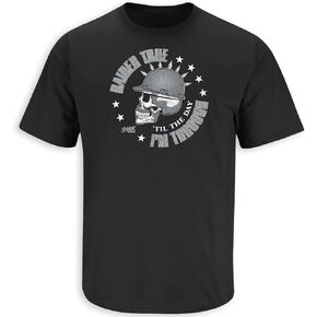 Raider Football Fans. Raider True 'Til The Day I'm Through. Black T-Shirt (Sm-5X)