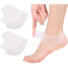 VivoFoot 3 Pairs Gel Heel Protectors, Silicone Heel Socks, Heel Sleeves, Heel Pain and Cracked Heels Relief for Men and Women