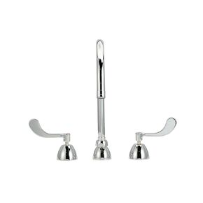 Zurn Z831C4-XL Widespread with 8" Gooseneck and 4" Wrist Blade Handles., Chrome