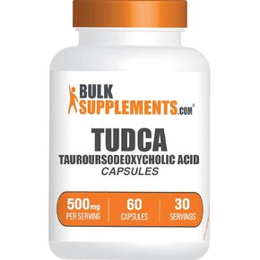 BulkSupplements.com TUDCA Capsules - TUDCA Supplement, Tauroursodeoxycholic Acid, TUDCA 500mg - Liver Support, Gluten Free - 1 Capsule per Serving, 90-Day Supply, 90 Capsules