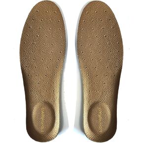 Cow Leather Insoles for Men Soft Comfort (Gray, Men 8/10.24inch/26cm)
