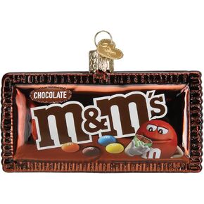 Old World Christmas M&M'S Milk Chocolate Glass Blown Ornament for Christmas Tree