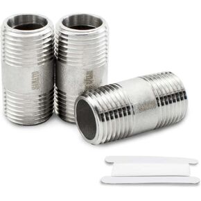SANATO 1 Pcs SS 304 Forging Nipple Cast Piple, 1/2" NPT Male x 1/2" NPT Female Threaded, 50mm Piple Fittings