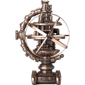 Veronese Design 7 1/8 Inch Tall Steampunk Mechanicus Gyroscope Resin Sculpture Bronze Finish