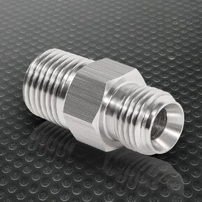 1/4" NPT Fitting Adapter, 1/4" Male NPT to M12 x 1.25, for M12X1.25 Male Metric Coupling Stainless Steel Pipe Gauge