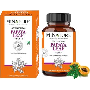 Papaya Leaf Tablets by mi Nature| 90 Tablets, 1000 mg| 45 Days Supply| Vegan| Papaya Leaf|