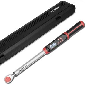 Digital Torque Wrench 3/8 Inch drive(5-99.5 ft-lbs./6.8-135Nm), ±2% Torque Accuracy, Electronic Torque Wrench with Preset Value, Buzzer and LED Notification
