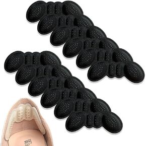 Women Heel Inserts 6 Pairs Heel Protectors for Loose Shoes Heel Pads Heel Grips Liner Filler Insoles Shoe Fit Heel Cushion Metatarsal Pads Prevent Heel Pain Blisters (Black)