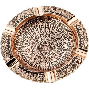 SOZATO Vintage Metal Cigar Ashtray,Luxury Retro Outdoor Ash Tray,6 Slots Cigar Holder Fancy Ashtrays for Smokers Outside Indoor Patio Office,Great Cigar Accessories Gift for Men Dad,Decor for Home
