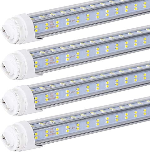 10 PCS-T8 T10 T12 LED Tube Light, 8 foot , 100W Rotate V Shaped, R17D/HO 8FT LED Bulb ,6000K Cold White, 14500LM, Clear Cover, (Replacement for F96T12/CW/HO 150W), Ballast Bypass,Dual-End Powered in Saudi Arabia