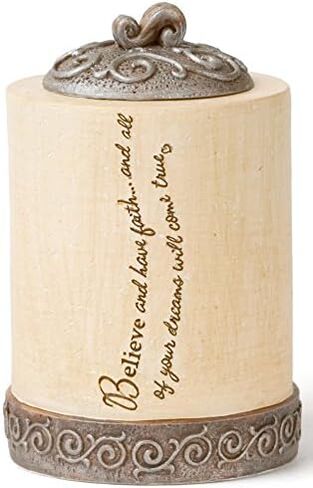Comfort to Go by Pavilion Tea Light Candle Holder with Candle, Believe Sentiment, 4-Inch, Cylinder in Saudi Arabia