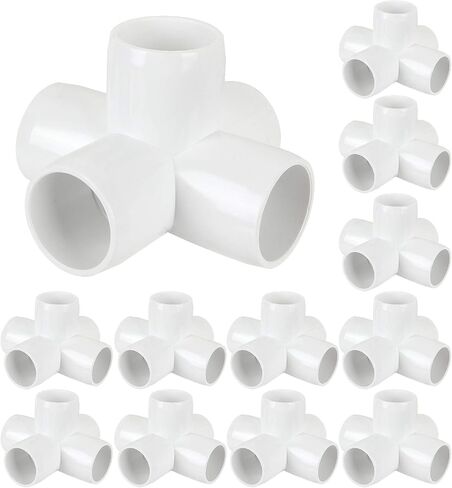 12 Pack 5 Way Pvc Fitting 1 inch Furniture PVC Fittings 5-Way Furnitures PVC Fittings 1 inch PVC Corner Fittings Connector for Building PVC Furniture Greenhouse Shed Pipe Fittings Tent Connection in Saudi Arabia