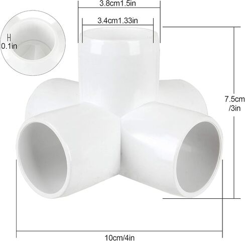 12 Pack 5 Way Pvc Fitting 1 inch Furniture PVC Fittings 5-Way Furnitures PVC Fittings 1 inch PVC Corner Fittings Connector for Building PVC Furniture Greenhouse Shed Pipe Fittings Tent Connection in Saudi Arabia