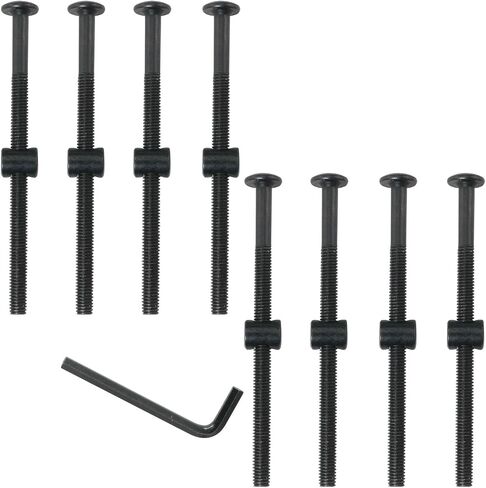 8PCS M6 x 100mm Hex Drive Socket Furniture Barrel Screws Bolt Nuts Furniture Crib Baby Bed Bolt Bunk Bed Bolts with Wrench in Saudi Arabia