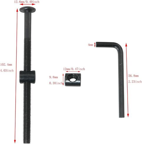 8PCS M6 x 100mm Hex Drive Socket Furniture Barrel Screws Bolt Nuts Furniture Crib Baby Bed Bolt Bunk Bed Bolts with Wrench in Saudi Arabia