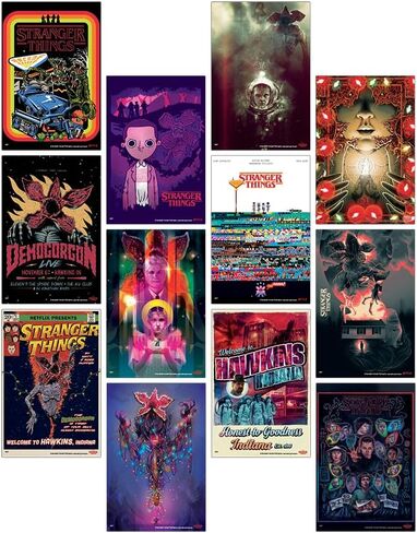 مجموعة ملصقات مجمعة مكونة من 12 قطعة من Trends International Netflix Stranger Things (12 حزمة). in Saudi Arabia