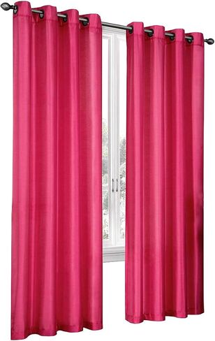 مجموعة ستائر Regal Home Collections مكونة من قطعتين من الستائر المصنوعة من الحرير الصناعي شبه شفافة - ألوان متنوعة (أصفر) in Saudi Arabia