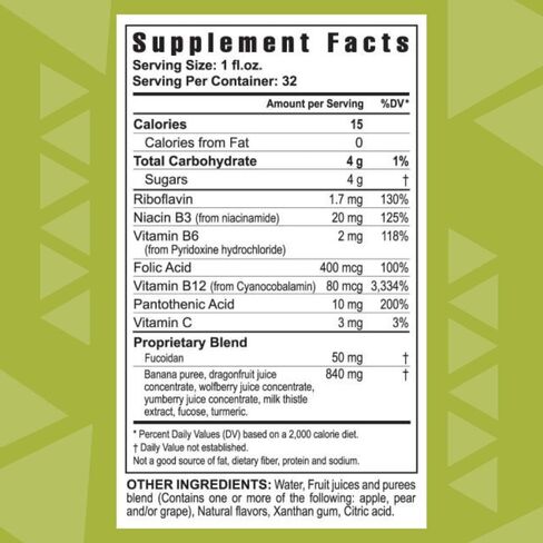 Youngevity ZRadical™ Fucoidan - Pure Organic Maritech Fucoidan Extract & Cofactors (Vitamin C, B12, B6, Dragonfruit, Wolfberry, Milk Thistle +) - Immune Support - Super Antioxidant (32 Fl Oz) in Kuwait