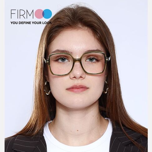 Firmoo Blue Light Reading Glasses for Women/Men, Oversized Square TR Frame Men Computer Blue Light Reader Glasses in Kuwait