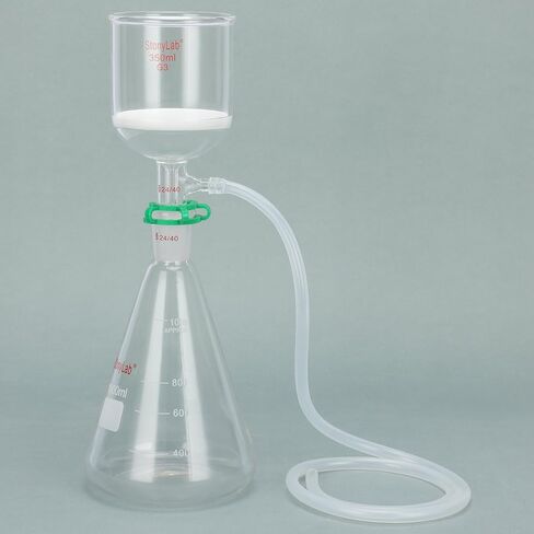 stonylab Buchner Funnel & Flask Set, 350 ml Glass Funnel with 1L Erlenmeyer Flask and Silicone Tubing for Lab Use in Saudi Arabia