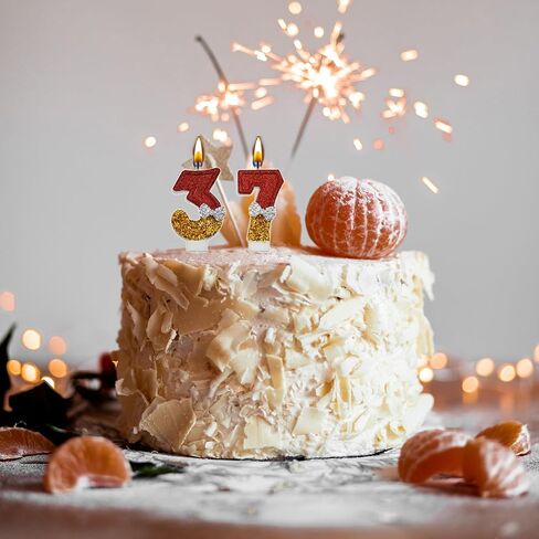 شموع عيد الميلاد السابع والثلاثين، شموع عيد ميلاد ذهبية بعمر 73 و37 عامًا، هدايا تزيين تزيين الكيك لحفلة عيد ميلاد سعيد للنساء والرجال in Saudi Arabia