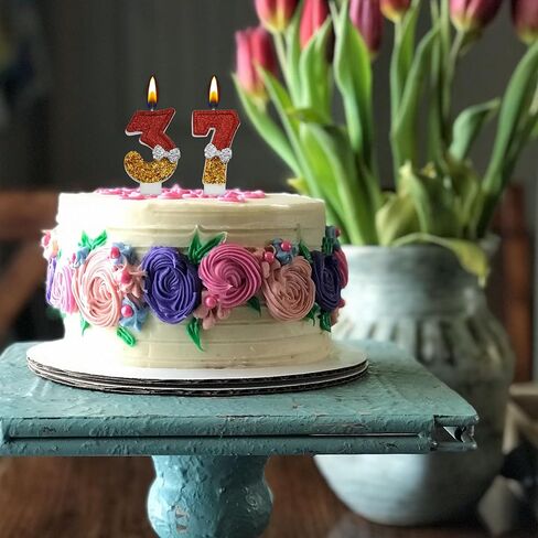 شموع عيد الميلاد السابع والثلاثين، شموع عيد ميلاد ذهبية بعمر 73 و37 عامًا، هدايا تزيين تزيين الكيك لحفلة عيد ميلاد سعيد للنساء والرجال in Saudi Arabia