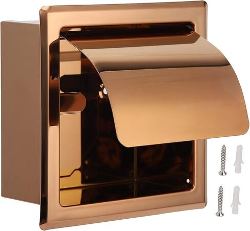 Recessed Toilet Paper Holder, Stainless Steel Toilet Roll Holder Paper Towel Holder Toilet Tissue Rack for Commercial Hotel, Bathroom, Cloakroom in Saudi Arabia