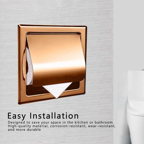 Recessed Toilet Paper Holder, Stainless Steel Toilet Roll Holder Paper Towel Holder Toilet Tissue Rack for Commercial Hotel, Bathroom, Cloakroom in Saudi Arabia