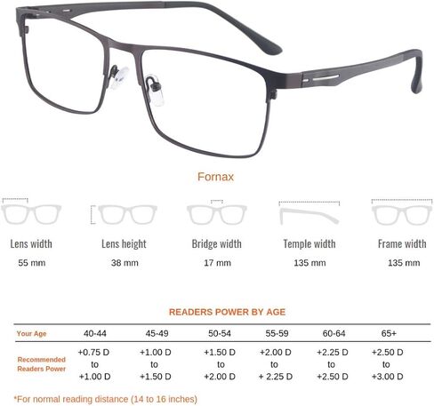 ProEyes Fornax, Progressive Multifocal Blue Light Blocking Lightweight Readers, Anti-Reflective Resin Lens, 0 Power on Top Lens (Brown, 1.75 x) in Saudi Arabia