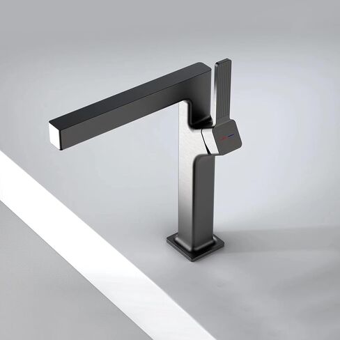 Chrome Bathroom Faucet, Waterfall Bathroom Faucet,Solid Brass Build Faucet Bathroom, Deck Mount Single Handle Single Hole Bathroom Faucet, Bathroom Faucet 1 Hole for Bathroom Vanity Faucet. in Saudi Arabia