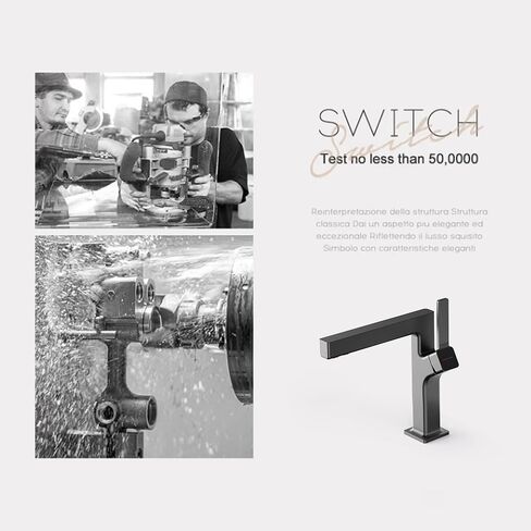 Chrome Bathroom Faucet, Waterfall Bathroom Faucet,Solid Brass Build Faucet Bathroom, Deck Mount Single Handle Single Hole Bathroom Faucet, Bathroom Faucet 1 Hole for Bathroom Vanity Faucet. in Saudi Arabia
