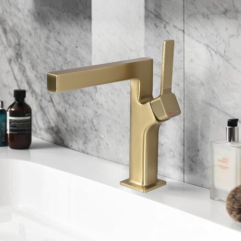 Chrome Bathroom Faucet, Waterfall Bathroom Faucet,Solid Brass Build Faucet Bathroom, Deck Mount Single Handle Single Hole Bathroom Faucet, Bathroom Faucet 1 Hole for Bathroom Vanity Faucet. in Saudi Arabia